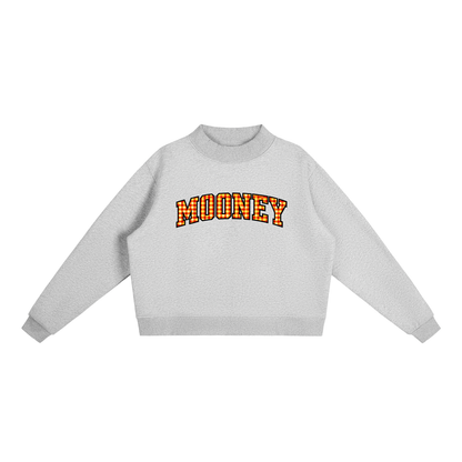 Gingham Cardinal Mooney Essential Fleece Mock-Neck Crew Sweatshirt