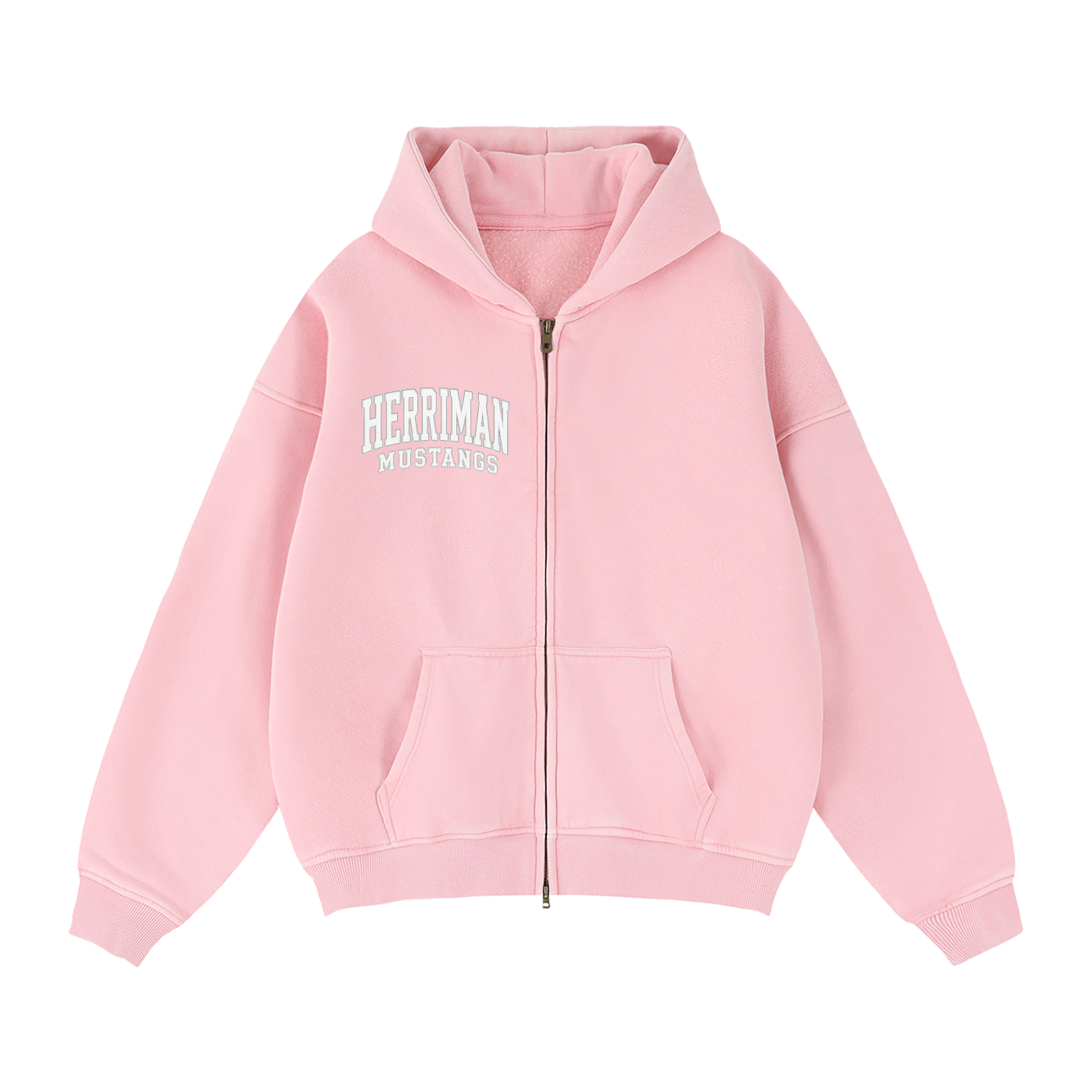 Zip Up Boxy Fleece Hoodie