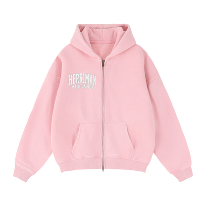 Zip Up Boxy Fleece Hoodie
