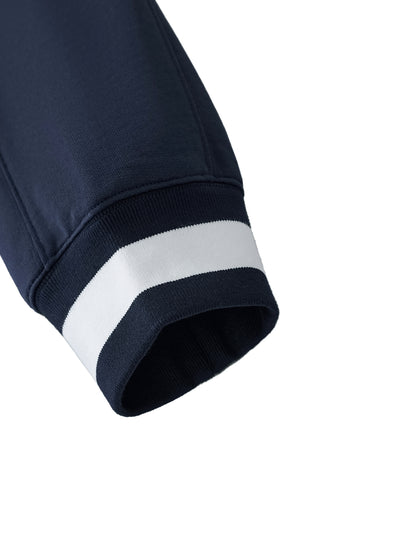 V-Neck Contrast Collar Boxy Sweatshirt