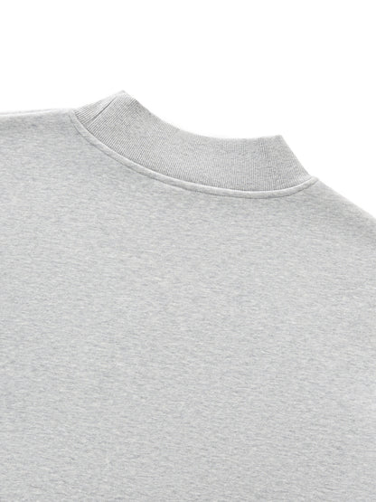 EMBROIDERED Fleece Mock-Neck Crew Sweatshirt