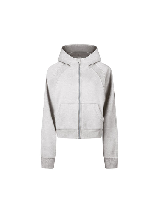 Cropped Zip-Through Hoodie